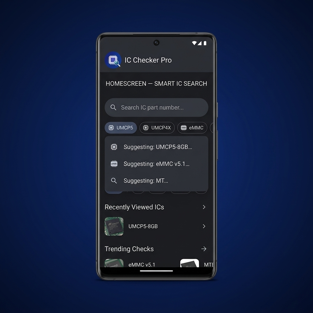 IC Checker Pro Homescreen UI Graphic